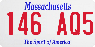 MA license plate 146AQ5