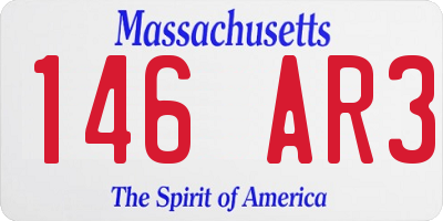 MA license plate 146AR3