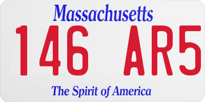 MA license plate 146AR5