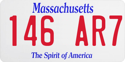 MA license plate 146AR7