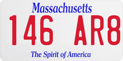 MA license plate 146AR8