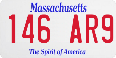 MA license plate 146AR9