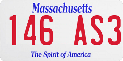 MA license plate 146AS3