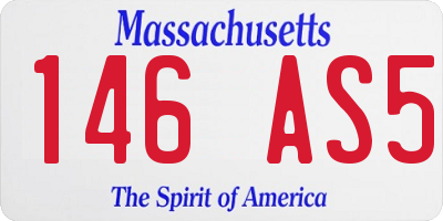 MA license plate 146AS5