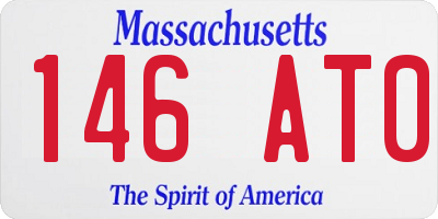 MA license plate 146AT0