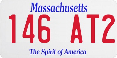 MA license plate 146AT2