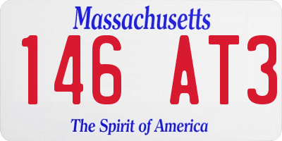 MA license plate 146AT3