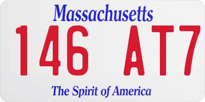 MA license plate 146AT7