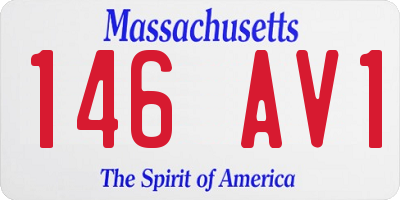 MA license plate 146AV1