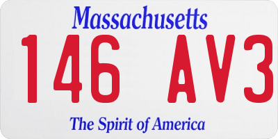 MA license plate 146AV3