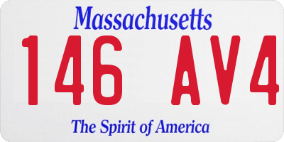 MA license plate 146AV4