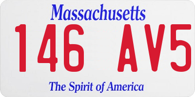 MA license plate 146AV5