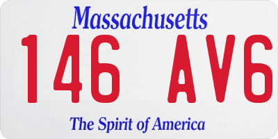 MA license plate 146AV6