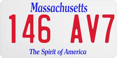 MA license plate 146AV7