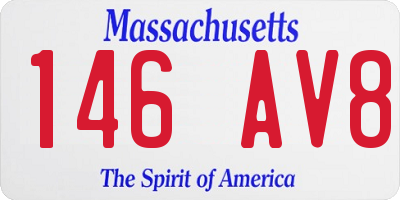 MA license plate 146AV8