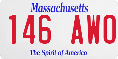 MA license plate 146AW0