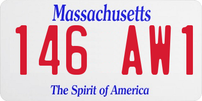 MA license plate 146AW1