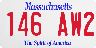 MA license plate 146AW2