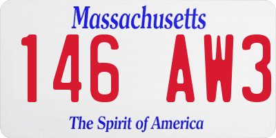 MA license plate 146AW3