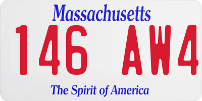 MA license plate 146AW4