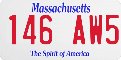 MA license plate 146AW5