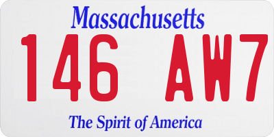 MA license plate 146AW7
