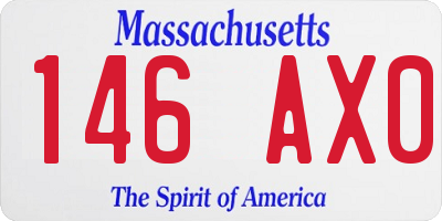 MA license plate 146AX0