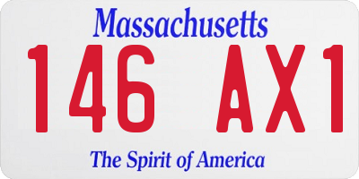 MA license plate 146AX1
