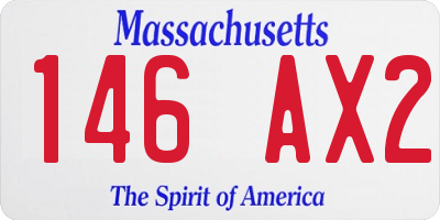 MA license plate 146AX2