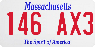MA license plate 146AX3