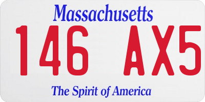 MA license plate 146AX5