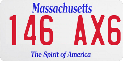 MA license plate 146AX6