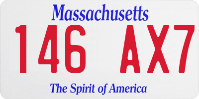 MA license plate 146AX7
