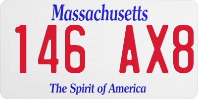 MA license plate 146AX8