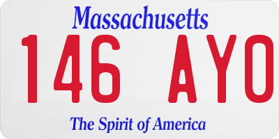 MA license plate 146AY0