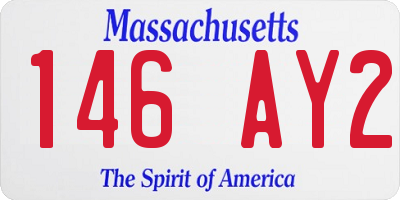 MA license plate 146AY2
