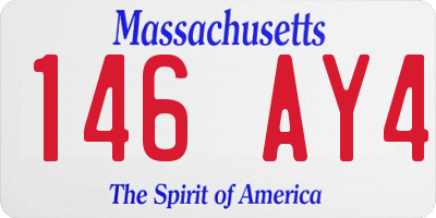 MA license plate 146AY4