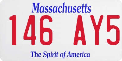 MA license plate 146AY5