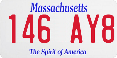 MA license plate 146AY8