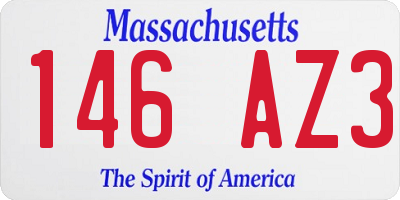 MA license plate 146AZ3