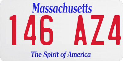 MA license plate 146AZ4