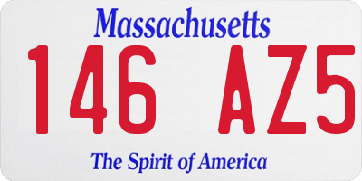 MA license plate 146AZ5