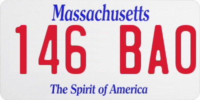 MA license plate 146BA0