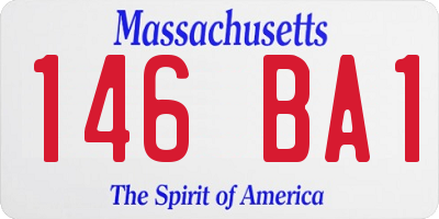 MA license plate 146BA1