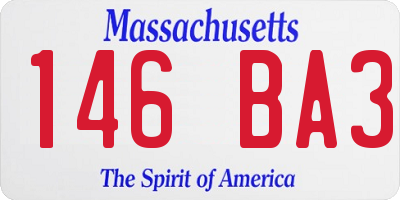 MA license plate 146BA3