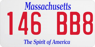 MA license plate 146BB8