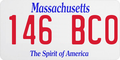 MA license plate 146BC0