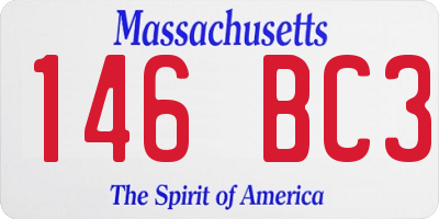 MA license plate 146BC3