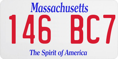 MA license plate 146BC7