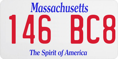 MA license plate 146BC8